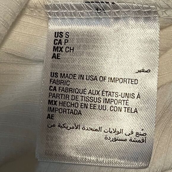 Jenni by Jennifer Moore White Ribbed Pajama Crop Top Shirt Small NWT - Picture 7 of 9